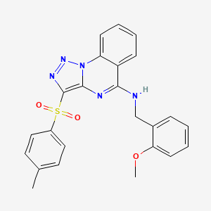 molecular formula C24H21N5O3S B2956229 N-[(2-甲氧苯基)甲基]-3-(4-甲苯磺酰基)三唑并[1,5-a]喹唑啉-5-胺 CAS No. 866589-18-6