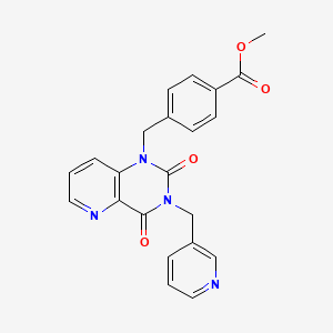 molecular formula C22H18N4O4 B2956232 methyl 4-((2,4-dioxo-3-(pyridin-3-ylmethyl)-3,4-dihydropyrido[3,2-d]pyrimidin-1(2H)-yl)methyl)benzoate CAS No. 941953-26-0