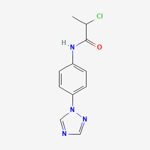 molecular formula C11H11ClN4O B2956234 2-氯-N-(4-[1,2,4]三唑-1-基苯基)-丙酰胺 CAS No. 886499-35-0