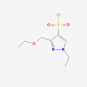 molecular formula C8H13ClN2O3S B2956235 3-(ethoxymethyl)-1-ethyl-1H-pyrazole-4-sulfonyl chloride CAS No. 1856039-57-0