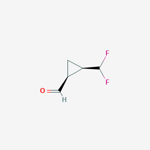 molecular formula C5H6F2O B2956272 (1S,2R)-2-(Difluoromethyl)cyclopropane-1-carbaldehyde CAS No. 2137577-32-1