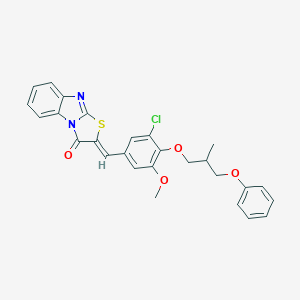 molecular formula C27H23ClN2O4S B295628 (2Z)-2-[3-chloro-5-methoxy-4-(2-methyl-3-phenoxypropoxy)benzylidene][1,3]thiazolo[3,2-a]benzimidazol-3(2H)-one 