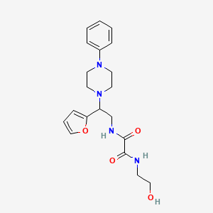 molecular formula C20H26N4O4 B2956292 N1-(2-(呋喃-2-基)-2-(4-苯基哌嗪-1-基)乙基)-N2-(2-羟乙基)草酰胺 CAS No. 877631-47-5