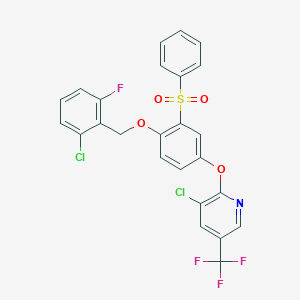 2-[3-(Benzenesulfonyl)-4-[(2-chloro-6-fluorophenyl)methoxy]phenoxy]-3-chloro-5-(trifluoromethyl)pyridine