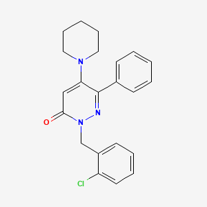 molecular formula C22H22ClN3O B2956296 2-(2-chlorobenzyl)-6-phenyl-5-piperidino-3(2H)-pyridazinone CAS No. 478029-34-4