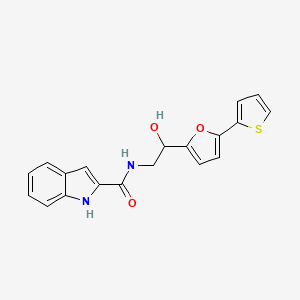 molecular formula C19H16N2O3S B2956305 N-[2-Hydroxy-2-(5-thiophen-2-ylfuran-2-yl)ethyl]-1H-indole-2-carboxamide CAS No. 2309192-75-2