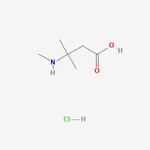 molecular formula C6H14ClNO2 B2956308 3-Methyl-3-(methylamino)butanoic acid;hydrochloride CAS No. 2416228-91-4