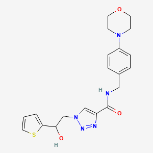 molecular formula C20H23N5O3S B2956309 1-(2-hydroxy-2-(thiophen-2-yl)ethyl)-N-(4-morpholinobenzyl)-1H-1,2,3-triazole-4-carboxamide CAS No. 2034598-49-5