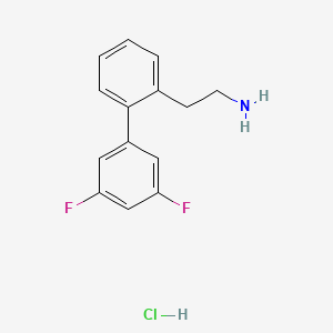 molecular formula C14H14ClF2N B2956310 2-(3',5'-二氟-[1,1'-联苯]-2-基)乙胺盐酸盐 CAS No. 2055839-93-3