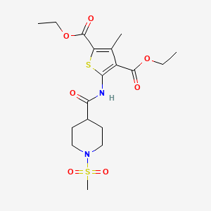 Diethyl 3-methyl-5-(1-(methylsulfonyl)piperidine-4-carboxamido)thiophene-2,4-dicarboxylate