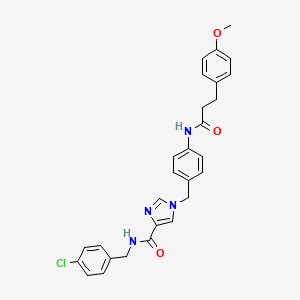 molecular formula C28H27ClN4O3 B2956327 N-(4-氯苄基)-1-(4-(3-(4-甲氧基苯基)丙酰胺)苄基)-1H-咪唑-4-甲酰胺 CAS No. 1251667-85-2