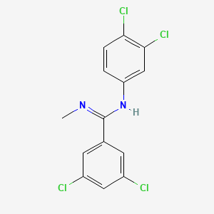 B2956338 3,5-dichloro-N-(3,4-dichlorophenyl)-N'-methylbenzenecarboximidamide CAS No. 339010-01-4