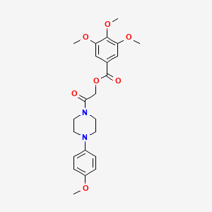 molecular formula C23H28N2O7 B2956340 2-[4-(4-甲氧基苯基)哌嗪-1-基]-2-氧代乙基 3,4,5-三甲氧基苯甲酸酯 CAS No. 1209362-58-2