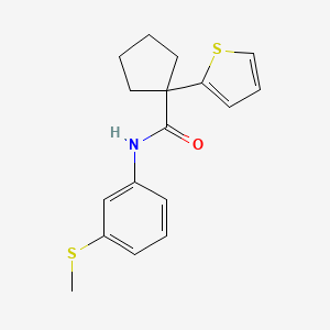 molecular formula C17H19NOS2 B2956347 N-(3-(methylthio)phenyl)-1-(thiophen-2-yl)cyclopentanecarboxamide CAS No. 1049525-21-4
