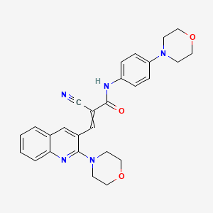 molecular formula C27H27N5O3 B2956351 2-cyano-N-[4-(morpholin-4-yl)phenyl]-3-[2-(morpholin-4-yl)quinolin-3-yl]prop-2-enamide CAS No. 851290-86-3