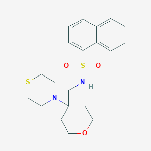N-[(4-Thiomorpholin-4-yloxan-4-yl)methyl]naphthalene-1-sulfonamide