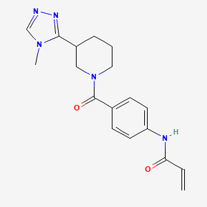 molecular formula C18H21N5O2 B2956369 N-[4-[3-(4-Methyl-1,2,4-triazol-3-yl)piperidine-1-carbonyl]phenyl]prop-2-enamide CAS No. 2361862-86-2