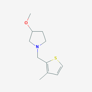 molecular formula C11H17NOS B2956370 3-甲氧基-1-((3-甲基噻吩-2-基)甲基)吡咯烷 CAS No. 2309541-82-8