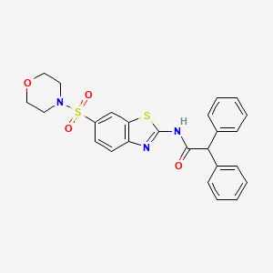 molecular formula C25H23N3O4S2 B2956377 N-(6-(morpholinosulfonyl)benzo[d]thiazol-2-yl)-2,2-diphenylacetamide CAS No. 691366-83-3