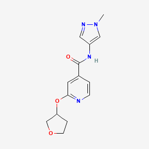 molecular formula C14H16N4O3 B2956385 N-(1-methyl-1H-pyrazol-4-yl)-2-((tetrahydrofuran-3-yl)oxy)isonicotinamide CAS No. 1903399-77-8