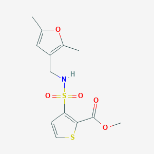 molecular formula C13H15NO5S2 B2956388 3-(N-((2,5-二甲基呋喃-3-基)甲基)磺酰基)噻吩-2-甲酸甲酯 CAS No. 1351588-13-0