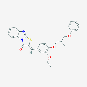 molecular formula C28H26N2O4S B295639 (2Z)-2-[3-ethoxy-4-(2-methyl-3-phenoxypropoxy)benzylidene][1,3]thiazolo[3,2-a]benzimidazol-3(2H)-one 