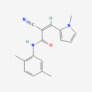 (Z)-2-Cyano-N-(2,5-dimethylphenyl)-3-(1-methylpyrrol-2-yl)prop-2-enamide