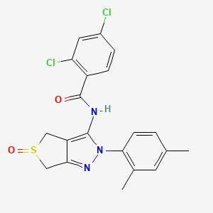 molecular formula C20H17Cl2N3O2S B2956391 2,4-dichloro-N-(2-(2,4-dimethylphenyl)-5-oxido-4,6-dihydro-2H-thieno[3,4-c]pyrazol-3-yl)benzamide CAS No. 1007193-84-1