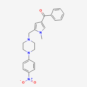 molecular formula C23H24N4O3 B2956397 (1-methyl-5-{[4-(4-nitrophenyl)piperazino]methyl}-1H-pyrrol-3-yl)(phenyl)methanone CAS No. 866149-61-3