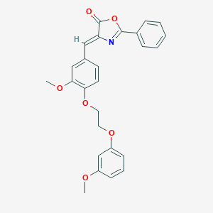 molecular formula C26H23NO6 B295640 4-{3-methoxy-4-[2-(3-methoxyphenoxy)ethoxy]benzylidene}-2-phenyl-1,3-oxazol-5(4H)-one 