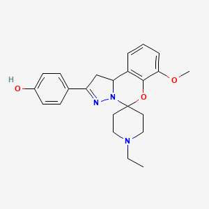 molecular formula C23H27N3O3 B2956402 4-(1'-Ethyl-7-methoxy-1,10b-dihydrospiro[benzo[e]pyrazolo[1,5-c][1,3]oxazine-5,4'-piperidin]-2-yl)phenol CAS No. 899984-01-1