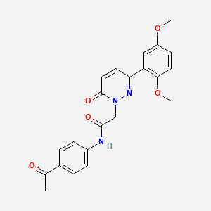 molecular formula C22H21N3O5 B2956415 N-(4-乙酰苯基)-2-[3-(2,5-二甲氧基苯基)-6-氧代嘧啶-1-基]乙酰胺 CAS No. 899968-22-0