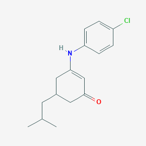 3-[(4-Chlorophenyl)amino]-5-(2-methylpropyl)cyclohex-2-en-1-one