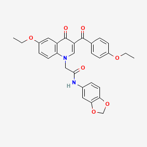 molecular formula C29H26N2O7 B2956433 N-1,3-benzodioxol-5-yl-2-[6-ethoxy-3-(4-ethoxybenzoyl)-4-oxoquinolin-1(4H)-yl]acetamide CAS No. 895648-82-5