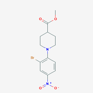 molecular formula C13H15BrN2O4 B2956439 Methyl 1-(2-bromo-4-nitrophenyl)piperidine-4-carboxylate CAS No. 477846-84-7