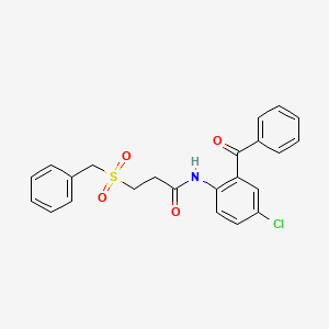 molecular formula C23H20ClNO4S B2956442 N-(2-苯甲酰基-4-氯苯基)-3-(苄磺酰基)丙酰胺 CAS No. 880336-03-8