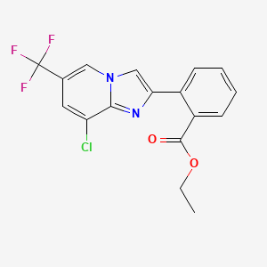 molecular formula C17H12ClF3N2O2 B2956443 Ethyl 2-[8-chloro-6-(trifluoromethyl)imidazo[1,2-a]pyridin-2-yl]benzoate CAS No. 900015-41-0