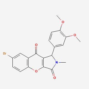 molecular formula C20H16BrNO5 B2956449 7-溴-1-(3,4-二甲氧基苯基)-2-甲基-1,2-二氢色烯并[2,3-c]吡咯-3,9-二酮 CAS No. 862199-51-7