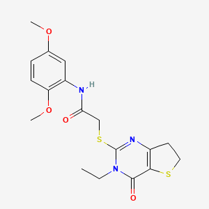 N-(2,5-dimethoxyphenyl)-2-[(3-ethyl-4-oxo-6,7-dihydrothieno[3,2-d]pyrimidin-2-yl)sulfanyl]acetamide