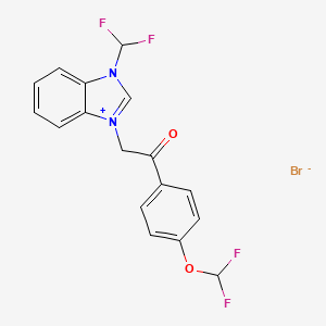 3-(2-(4-(difluoromethoxy)phenyl)-2-oxoethyl)-1-(difluoromethyl)-1H-benzo[d]imidazol-3-ium bromide