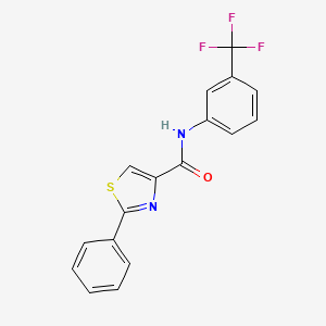 molecular formula C17H11F3N2OS B2956456 2-phenyl-N-[3-(trifluoromethyl)phenyl]-1,3-thiazole-4-carboxamide CAS No. 303998-11-0