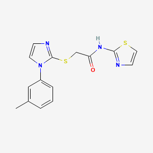 2-[1-(3-methylphenyl)imidazol-2-yl]sulfanyl-N-(1,3-thiazol-2-yl)acetamide