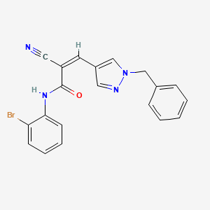 molecular formula C20H15BrN4O B2956458 (Z)-3-(1-苄基吡唑-4-基)-N-(2-溴苯基)-2-氰基丙-2-烯酰胺 CAS No. 1223872-25-0