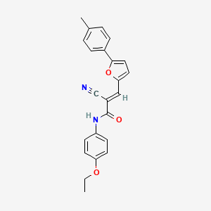 molecular formula C23H20N2O3 B2956459 (E)-2-cyano-N-(4-ethoxyphenyl)-3-(5-(p-tolyl)furan-2-yl)acrylamide CAS No. 324540-62-7