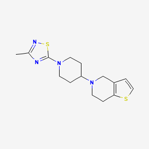 molecular formula C15H20N4S2 B2956462 5-[1-(3-Methyl-1,2,4-thiadiazol-5-yl)piperidin-4-yl]-6,7-dihydro-4H-thieno[3,2-c]pyridine CAS No. 2379986-09-9