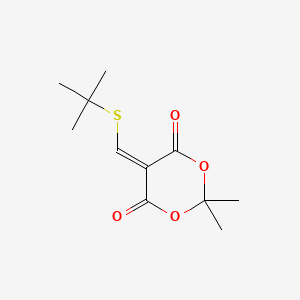 molecular formula C11H16O4S B2956463 5-((Tert-butylsulfanyl)methylene)-2,2-dimethyl-1,3-dioxane-4,6-dione CAS No. 477866-60-7