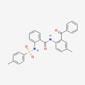 molecular formula C28H24N2O4S B2956468 N-(2-benzoyl-4-methylphenyl)-2-[(4-methylphenyl)sulfonylamino]benzamide CAS No. 313274-93-0
