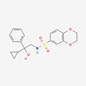 molecular formula C19H21NO5S B2956470 N-(2-cyclopropyl-2-hydroxy-2-phenylethyl)-2,3-dihydrobenzo[b][1,4]dioxine-6-sulfonamide CAS No. 1421500-99-3