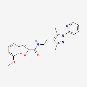 N-(2-(3,5-dimethyl-1-(pyridin-2-yl)-1H-pyrazol-4-yl)ethyl)-7-methoxybenzofuran-2-carboxamide