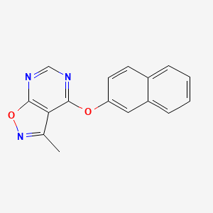 molecular formula C16H11N3O2 B2956475 3-Methyl-4-(2-naphthyloxy)isoxazolo[5,4-d]pyrimidine CAS No. 672925-33-6